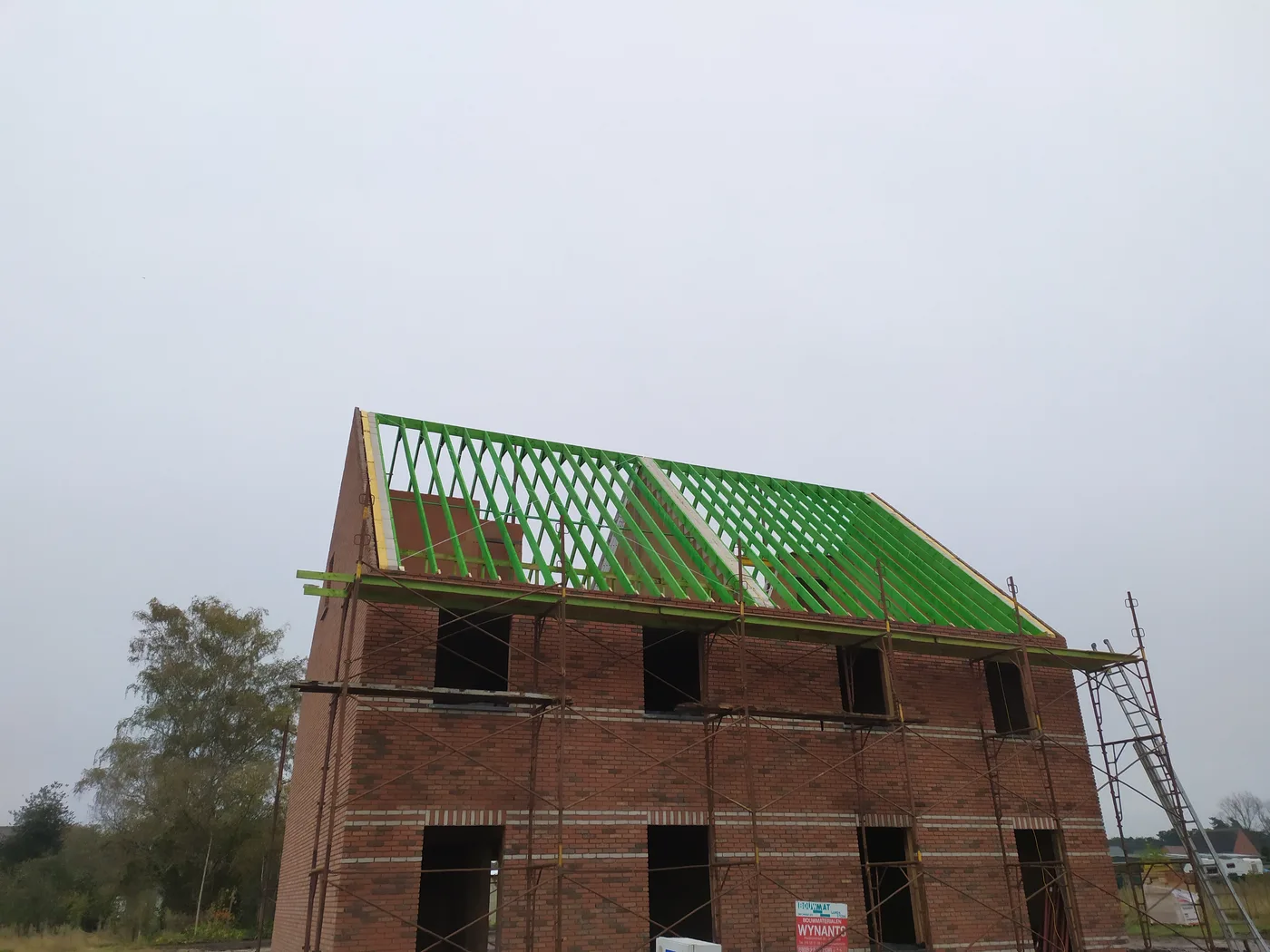Nieuwbouw dakconstructie